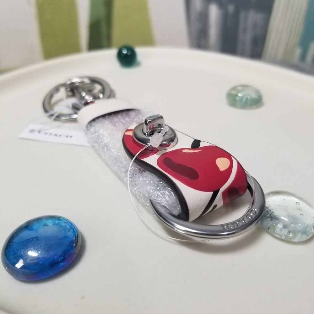 🍒🍒Coach Trigger Snap Bag Charm Key Fob Bag Extender In Cherry Print Cottage Co